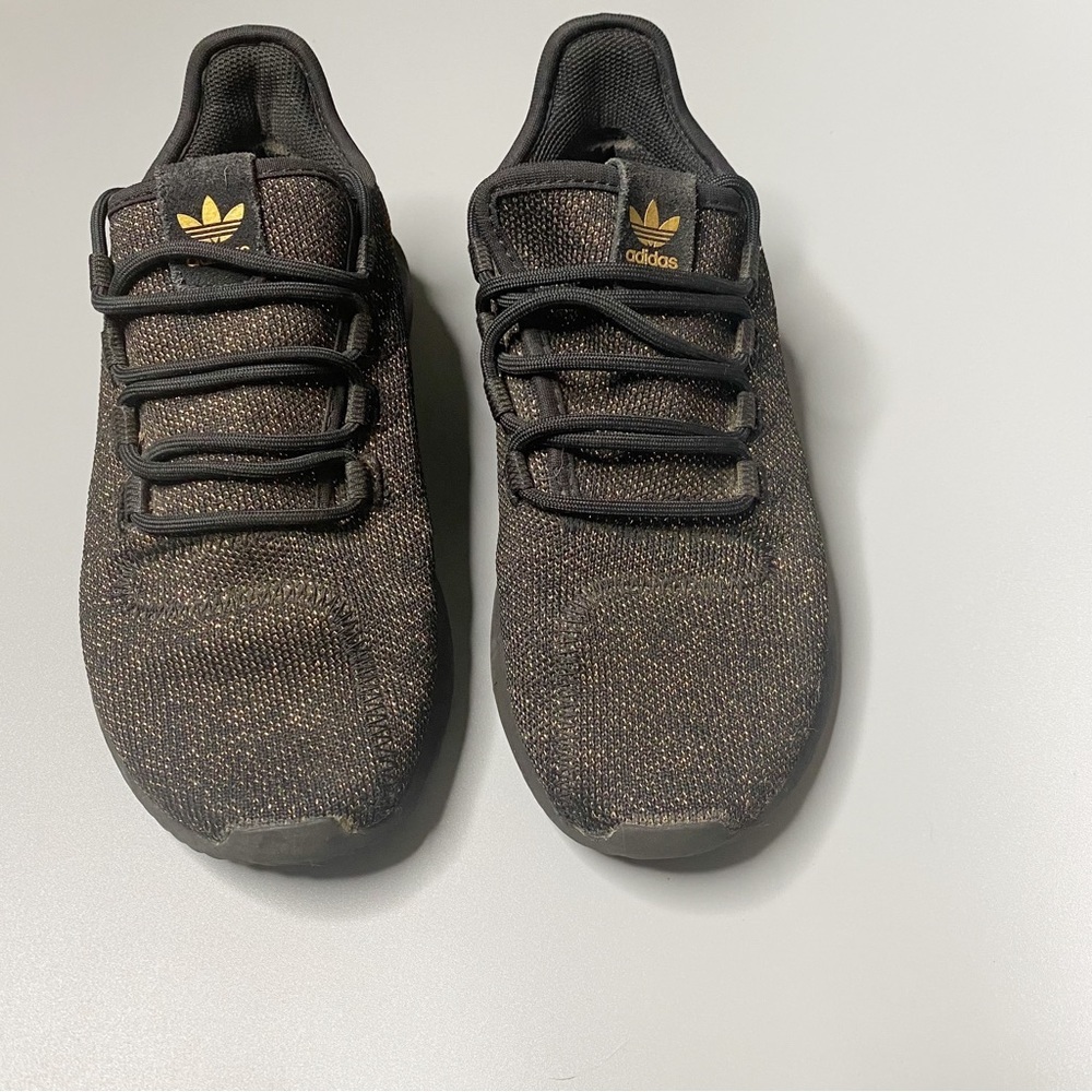 Adidas tubular shadow girls shoes Sz 4 black gold - Picture 8 of 10